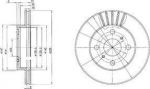 Delphi BG3519 Диск тормозной TOYOTA YARIS 1.0-1.4 99- передний вент.D=235мм.