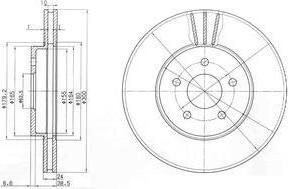 Delphi BG3537C тормозной диск на FORD MONDEO III (B5Y)