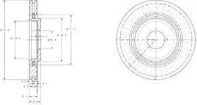 Delphi BG3620 Диск тормозной CITROEN C3/C4/C5 03>/BERLINGO 96>/PEUGEOT 206/307/PARTNER пер.
