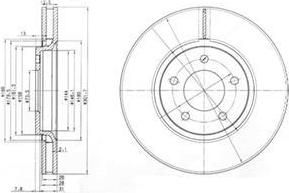 Delphi BG3716 Диск тормозной CHRISLER VOYAGER/DODGE CARAVAN 00- передний D=302мм.