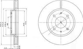 Delphi BG4068 Диск тормозной MITSUBISHI GALANT VI 96>04/LANCER 03> передний вент.