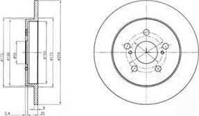 Delphi BG4201 тормозной диск на TOYOTA PRIUS (ZVW3_)