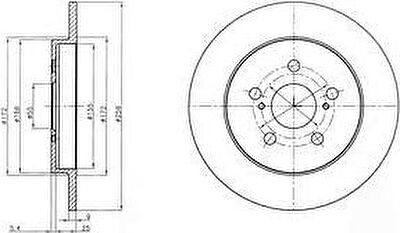 Delphi BG4201C тормозной диск на TOYOTA PRIUS (ZVW3_)