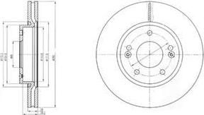 Delphi BG4281 тормозной диск на KIA VENGA (YN)