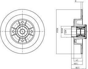 Delphi BG9028RSC тормозной диск на RENAULT TWINGO II (CN0_)