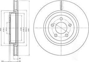 Delphi BG9050 тормозной диск на CHRYSLER 300 C Touring (LX)