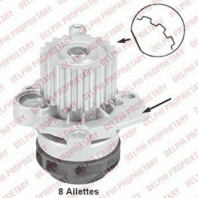 Delphi WP2418 водяной насос на AUDI A3 (8P1)