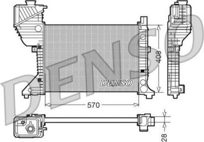 DENSO Радиатор охлаждения MB SPRINTER 2.3D/2.9D 95-07 (9015001800, DRM17016)