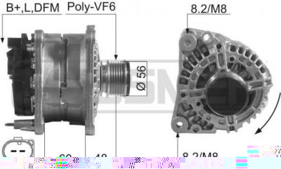 Era 210231 генератор на VW GOLF IV (1J1)