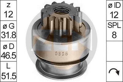 Era 225352 привод с механизмом свободного хода, стартер на PEUGEOT 1007 (KM_)
