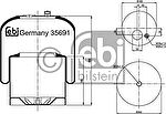 Febi 35691 кожух пневматической рессоры на MERCEDES-BENZ AXOR 2