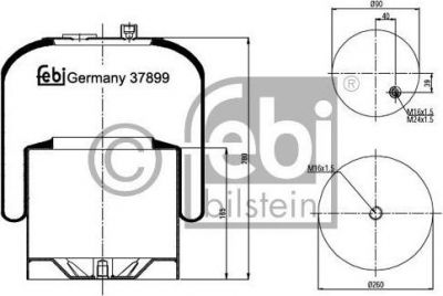Febi 37899 кожух пневматической рессоры на MERCEDES-BENZ AXOR 2