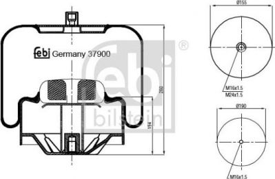 Febi 37900 кожух пневматической рессоры на MERCEDES-BENZ ACTROS