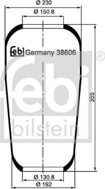 Febi 38606 кожух пневматической рессоры на VOLVO FH 12