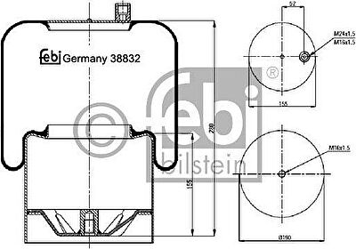 Febi 38832 кожух пневматической рессоры на MERCEDES-BENZ AXOR 2