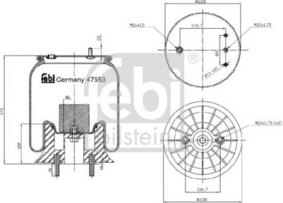 Febi 47553 кожух пневматической рессоры на DAF LF