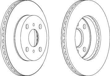 Ferodo DDF1084 тормозной диск на TOYOTA YARIS (SCP1_, NLP1_, NCP1_)