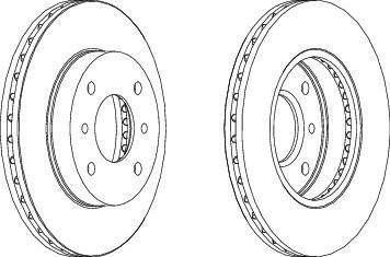 Ferodo DDF260 Диск тормозной NISSAN ALMERA CLASSIC/N16/PRIMERA P10/P11 R14 передний вентилир.