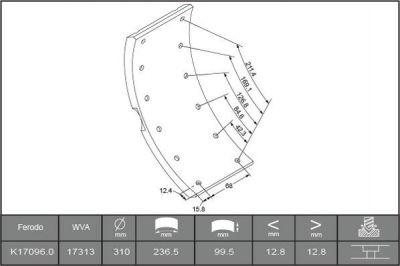 Ferodo K17096.0-F3653 комплект тормозных башмаков, барабанные тормоза на IVECO DAILY II фургон/универсал