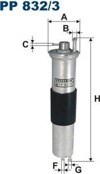 FILTRON Фильтр топливный E46 01- (13321439407, PP832/3)