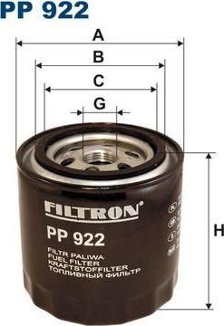 FILTRON Фильтр топливный Mazda 121, 929, B, Bongo, Bongo (PP922)