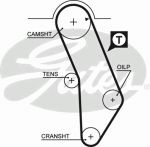 GATES Ремень ГРМ AUDI 80(B4)/100/A6(C4) 2.0L 16V mot.ACE/6A (027109119A, 5183XS)