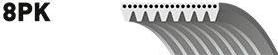 GATES Ремень поликлиновый 8PK880 MAN D2866, D2876 (8PK880ES)