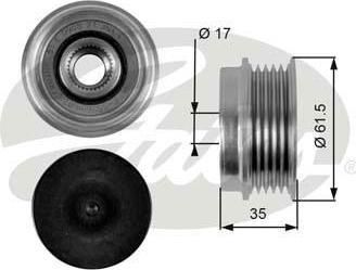 Gates OAP7033 механизм свободного хода генератора на VW PASSAT Variant (3B6)