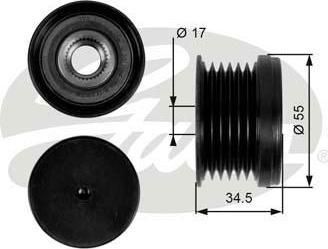 Gates OAP7090 механизм свободного хода генератора на SKODA RAPID Spaceback (NH1)