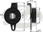 Gates T36023 натяжной ролик, поликлиновой ремень на PEUGEOT BOXER фургон (230L)