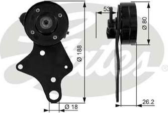 Gates T36024 натяжной ролик, поликлиновой ремень на PEUGEOT BOXER фургон (230L)