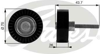 GATES Ролик приводного ремня VAG mot.1.4TFSI/1.6FSI 03-> (1J0145276, T38054)