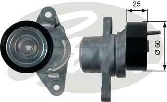 GATES Ролик-Натяжитель приводного ремня RENAULT Duster/Logan/Sandero mot.1.4/1.6L 16V (8200933753, T39163)