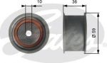 GATES Ролик обводной ГРМ VAG A4/A6/A8/Passat V 2,4/2,7T/2,8L 10/96-01/05 (078109244H, T41227)