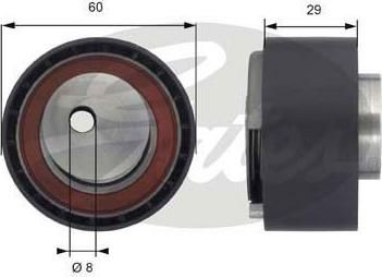 Gates T43055 натяжной ролик, ремень грм на OPEL COMBO Tour (X12)