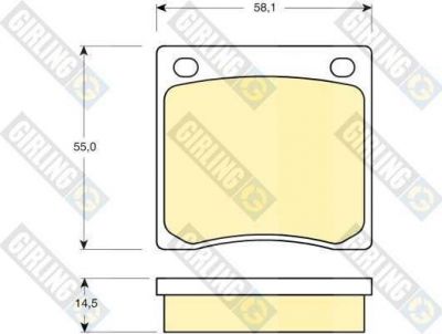 Girling 6101269 комплект тормозных колодок, дисковый тормоз на NISSAN CHERRY II купе (N10)
