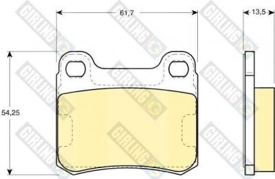 GIRLING Колодки тормозные MERCEDES W201 82>93 задние (571344, 6102942)