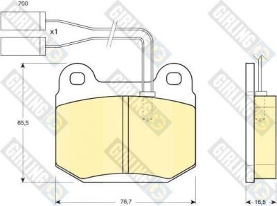 Girling 6103642 комплект тормозных колодок, дисковый тормоз на ALFA ROMEO 75 (162B)