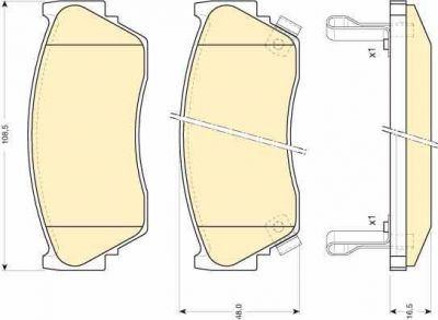 Girling 6110129 комплект тормозных колодок, дисковый тормоз на NISSAN SUNNY III Liftback (N14)