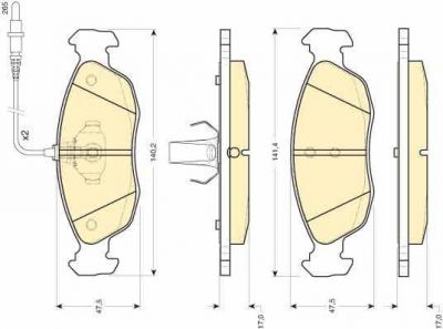 Girling 6111042 комплект тормозных колодок, дисковый тормоз на PEUGEOT 306 (7B, N3, N5)