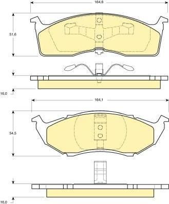 Girling 6112363 Колодки тормозные CHRYSLER 300M/VOYAGER/DODGE CARAVAN передние