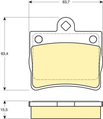 GIRLING Колодки тормозные MERCEDES W202 1.8-2.5 93-00 задние (1 штифт) (573053, 6112832)