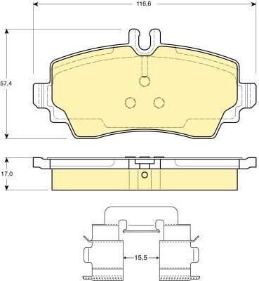 Girling 6112921 Колодки тормозные MERCEDES A-CLASS W168 97-04 передние
