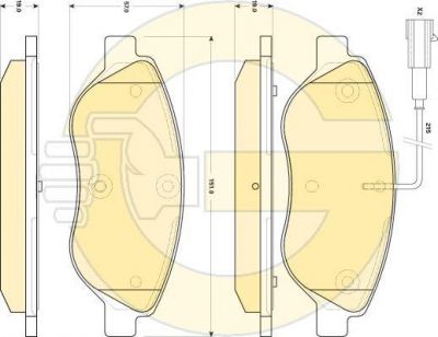 Girling 6118554 комплект тормозных колодок, дисковый тормоз на FIAT BRAVO II (198)