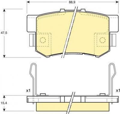 GIRLING Колодки тормозные HONDA ACCORD 90-/CIVIC 97-/CR-V II/FR-V/PRELUDE 92-00 задние (GDB3154, 6131549)