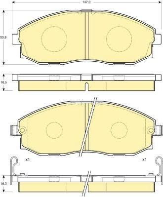 GIRLING Колодки тормозные передние HYUNDAI H-1 STAREX 97- (581014AA00, 6132019)