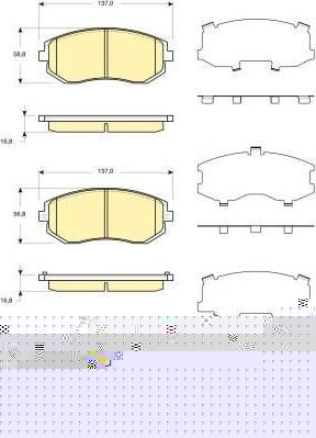 GIRLING Колодки тормозные передние SUBARU FORESTER 01- IMPREZA 01- LEGACY 98- (26296AG040, 6133719)
