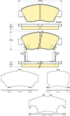 GIRLING Колодки тормозные передние HONDA Civic VI 01-05 (45022S5AE50, 6133759)