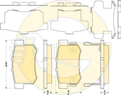 GIRLING Колодки тормозные задние HONDA LEGEND III 06- (43022-SZ3-E50, 6134479)