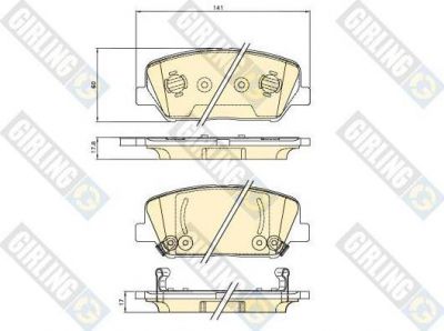 Girling 6136216 комплект тормозных колодок, дисковый тормоз на HYUNDAI GENESIS купе